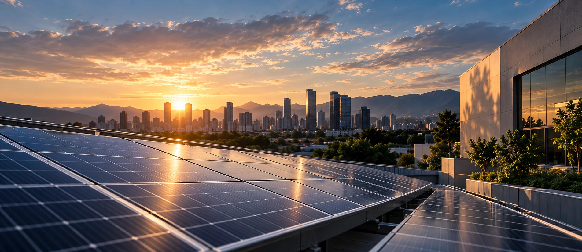 Painéis solares integrados à infraestrutura urbana